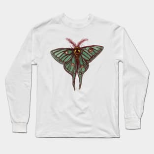 Watercolor Spanish Moon Moth Long Sleeve T-Shirt